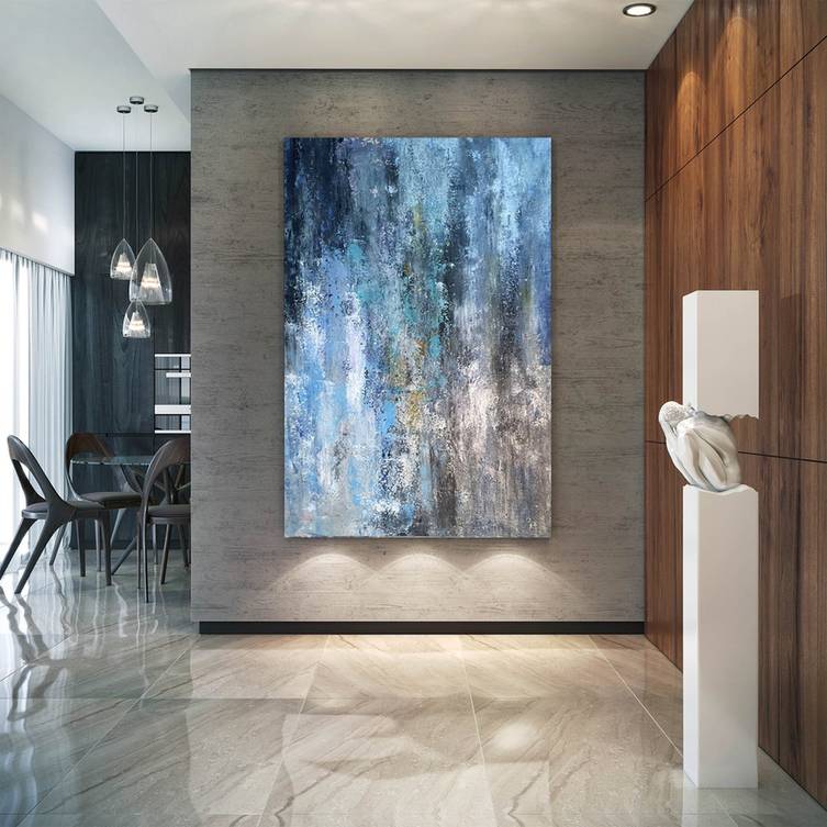 Your Original Hand-painted Contemporary White Hallway Abstract OF1IG
